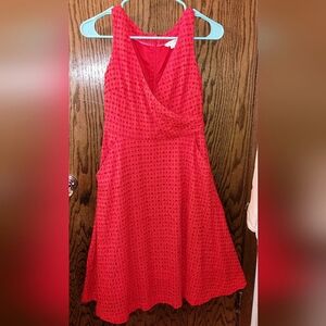Boden Eyelet Embroidery Coral Dress Size 4 Petite